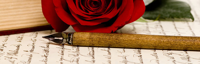 rose and pen